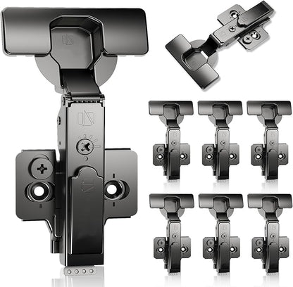 8 Pack Soft Close Cabinet Hinges for Kitchen Frameless Full Overlay Cabinets Self-Closing Concealed Hinge 110° 4D Adjustment Speed Control Ideal for Upgrading Cabinet Doors and Drawers