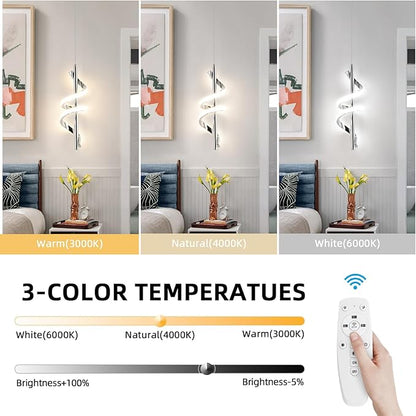 CANEOE Modern LED Pendant Light for Kitchen Island, 3000K-6000K Dimmable Kitchen Island Pendant Lighting for Dining Room Living Room Bedroom Hanging Light Fixtures,1 Pack