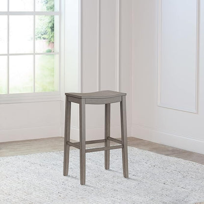 Hillsdale Furniture Fiddler Backless Saddle Bar Stool, Aged Gray