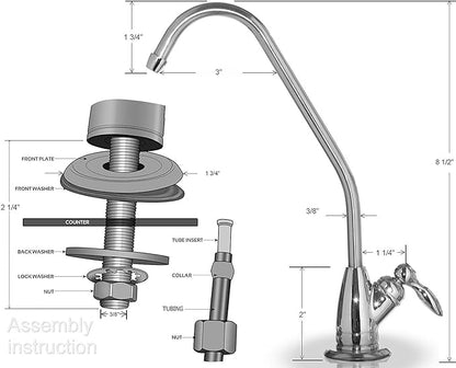 iSpring GS1 100% Lead-Free RO Reverse Osmosis Water Filter Faucet Fit Most Water Filter Systems, Non-Air Gap Single Lever Handle RO Faucet, Chrome Finish