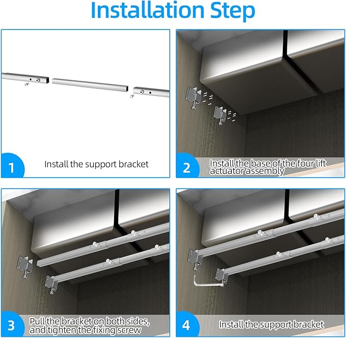 Qualward Undermount Sink Brackets,Adjustable Undermount Sink Support, Stainless Steel Installation Kit for Undermount Kitchen Sink Adjustable Support Pole (29-39.5 inches)