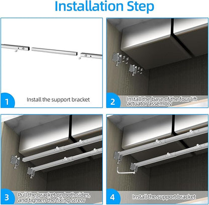 Qualward Undermount Sink Supports Brackets,Adjustable Undermount Sink Support, Stainless Steel Installation Kit for Undermount Kitchen Sink (21-32 inches)