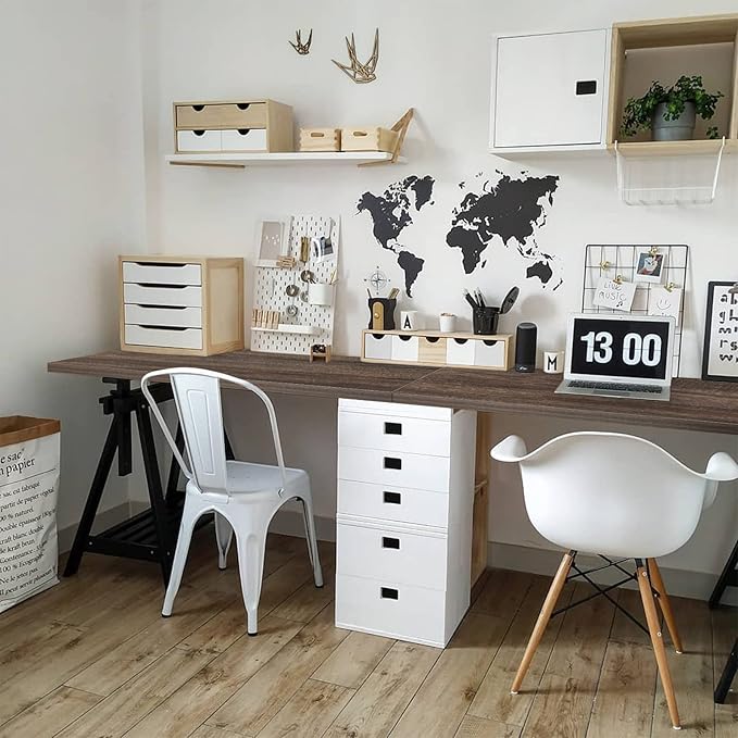 Kaboon 48x26 inches Tabletop, Solid One-Piece Desktop for Sit Stand Desk, Double Desks, L Desk DIY,Wood Countertop Home or Commercial Use,1 inch Thick,Eucalyptus/Rustic Wood,26" D x 48" W