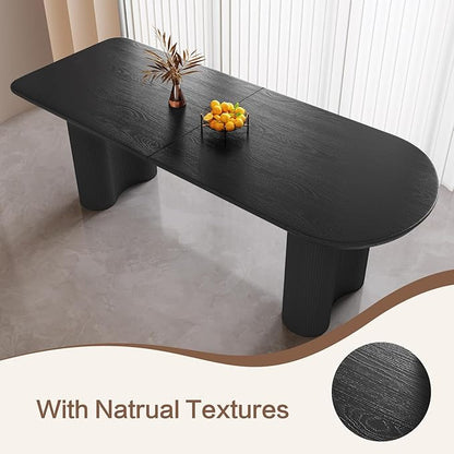 Dining Table Set for 6, Modern Kitchen Table with 6 Chairs, Dining Room Table Set for Kitchen,Dining Room,Home & Office (70.86" Black Table with 6 Chairs)