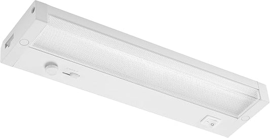 Maxxima 12 in. LED Under Cabinet Lighting, Dimmable, Linkable, Hardwired or Plug & Play, 500 Lumens, 5 CCT 2700K/3000K/3500K/4000K/5000K, Kitchen Install, On/Off Switch, White