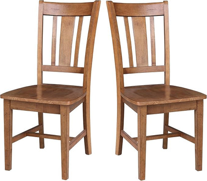 IC INTERNATIONAL CONCEPTS Set of Two Solid Wood San Remo Splatback Chair Distressed Oak