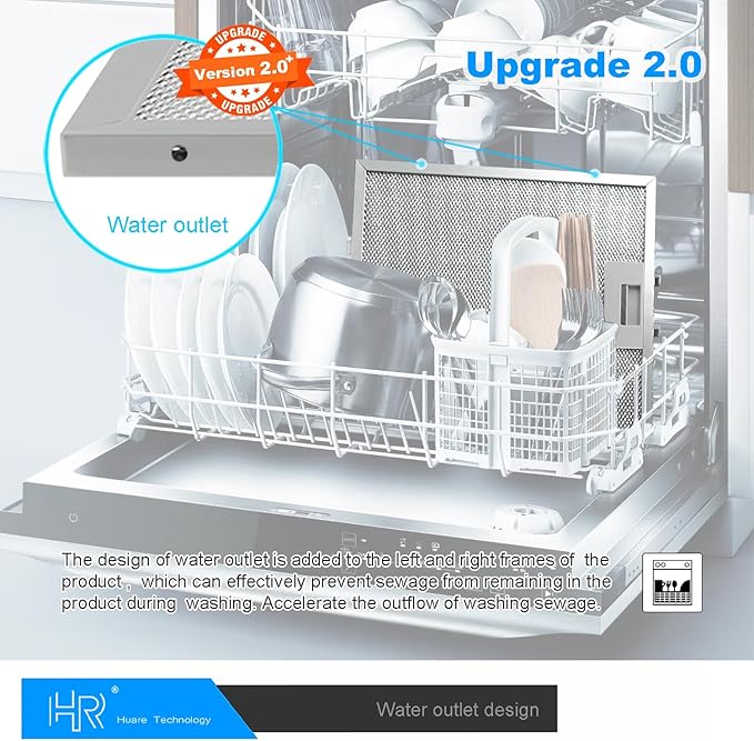 Upgraded Range Hood Filter Replacement 9x10.25Inch (230x260mm) 4-Layer S97018029 Aluminum Mesh Hood Vent Filter, HR Huare Technology Grease Filter, fits Broan B5 Series, Alternative 1932913, 2pack
