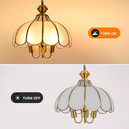 15" European-Style Palace Chandelier, 3-Light Vintage Gold Ceiling Light Fixture, Modern Gorgeous Metal Hanging Pendant Lamp for Farmhouse Dining Room Bedroom Kitchen Island