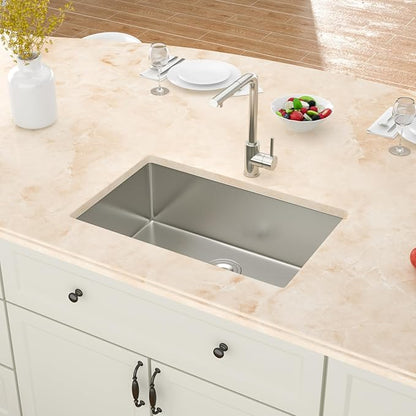 28x18 Undermount Kitchen Sink-28 Inch Stainless Steel Sinks 304 18 Gauge Single Bowl kitchen sinks 9" Deep Basin