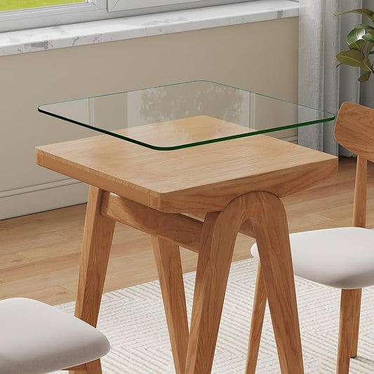 20" x 20" Tempered Glass Table Top Square 0.23" Thick Flat Polished Edge Top Protector for Dining, Patio, Coffee Table (20x20 inch)