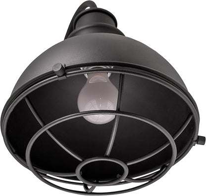 Design House 588442 Ajax Industrial Modern 1-Light Indoor/Outdoor Dimmable Wall Light with Removable Metal Wire Cage Shade for Porch Entryway Patio Garage Kitchen Bedroom, Textured Black