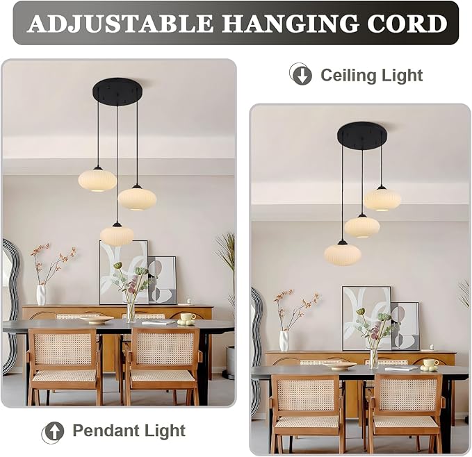3 Light Cluster Pendant Lighting Black Globe Chandelier Large Milk Glass Pendant Light Multi Pendant Light Fixture 3 Globe Pendant Light Fixture Mid Century Cluster Pendant Light