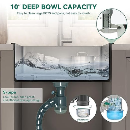 YITAHOME Drop In Kitchen RV Sink 25 in Top mount 304 Stainless Steel Single Bowl Sink with Accessories for Workstation, Bar Sinks 25 x 22 x 10 Inch