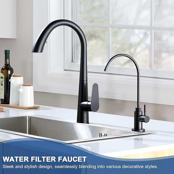 Reverse Osmosis Faucet Fits Most RO Units or Water Filtration System Stainless Steel Drinking Water Faucet for Bar, Kitchen Sink, RV (DM001 MB)