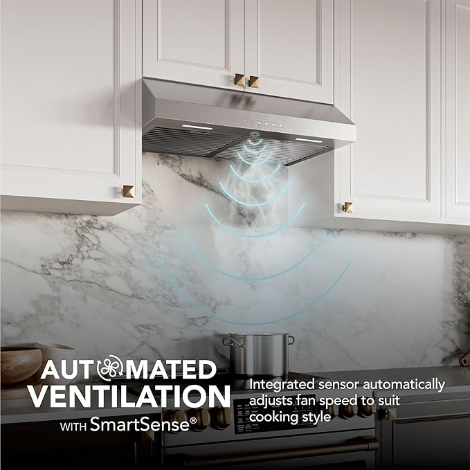 Broan-NuTone Glacier 36-Inch 490 MAX Blower CFM 1.0 Sones Stainless Range Hood