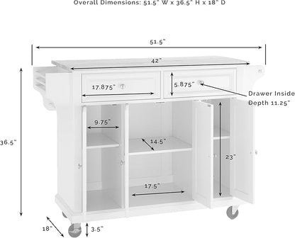 Crosley Furniture Full Size Stainless Steel Rolling Kitchen Island Storage Cart, Microwave Stand, Spice Rack, Black