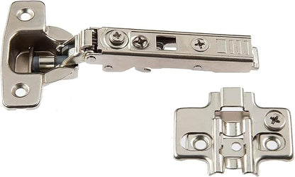 Soft Close Cabinet Hinge Set. 4 Frameless Full Overlay Cabinet Hinges for Kitchen Cabinets with Adjustable Closing Speeds.