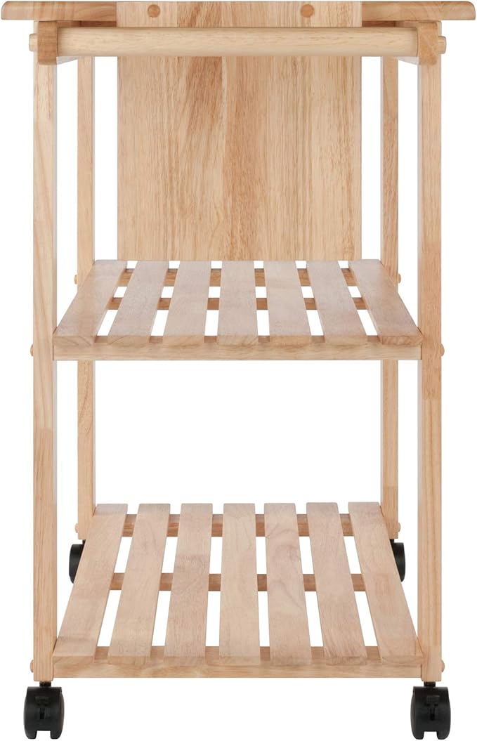 Winsome Mario Kitchen Cart, Rolling Utility & Serving Cart with Wheels for Snacks in Natural, Drinks, Kitchen Essentials, Storage & Organization for the Home or Apartment