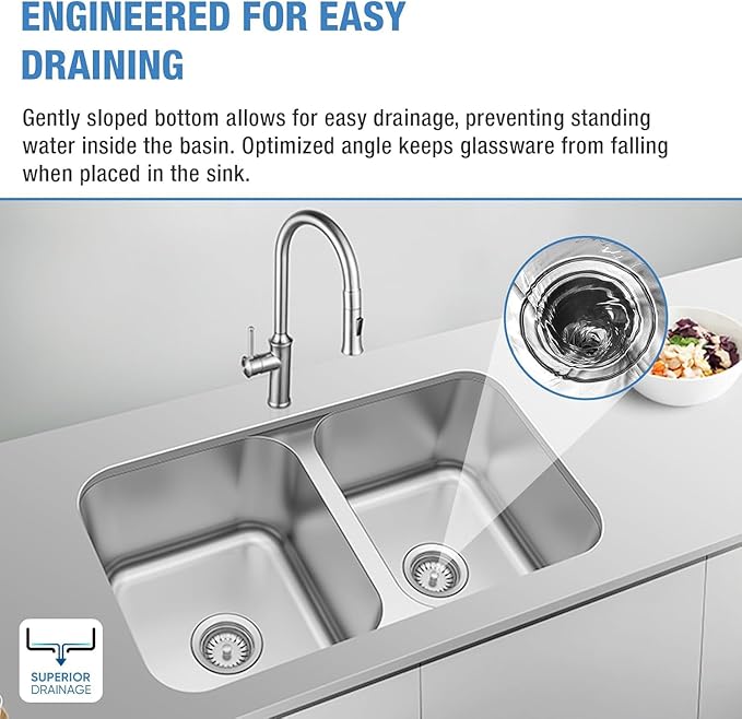 Kitchen Sink, Double Bowl 304 Stainless Steel Sinks,Nano Workstation Sink with Accessories for Modern (31-1/4” L x 18” W x 9” D)