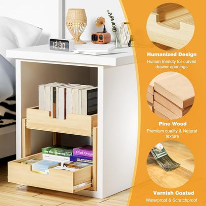 Pull Out Cabinet Organizer, 23''W×21''D Sliding Drawers for Cabinets, 2 Tier Soft Close Slide Out Wooden Pull out Drawers, Base Cabinet Organization for Kitchen, Pantry, Bathroom