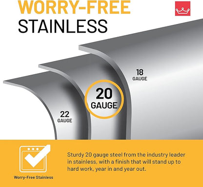 Kindred Creemore 33-in LR x 22-in FB x 8-in DP Drop In Double Bowl 4-Hole Stainless Steel Kitchen Sink, CDLA3322-8-4CBN