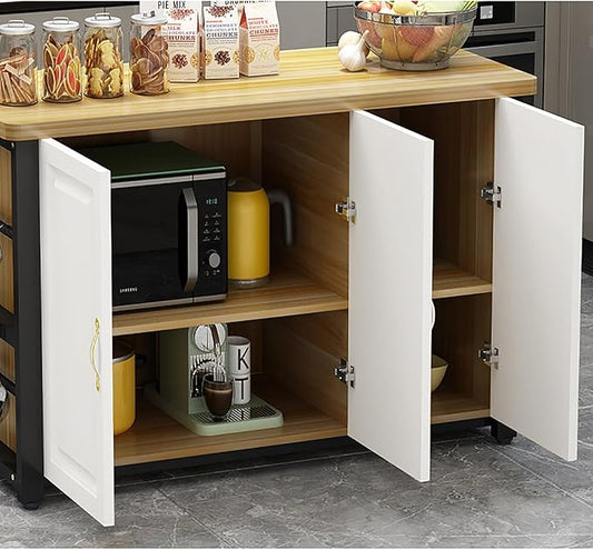 Kitchen Island with Cabinets, Freestanding Pantry Cabinet, Buffet Cabinet/Sideboard, Sideboard TV Stand for Dining Room, Living Room, Kitchen (Modern Buffet Table)(160x40cm/63x15.74in)
