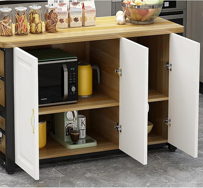 Kitchen Island with Cabinets, Freestanding Pantry Cabinet, Buffet Cabinet/Sideboard, Sideboard TV Stand for Dining Room, Living Room, Kitchen (Modern Buffet Table)(120x50cm/47.24x19.68in)
