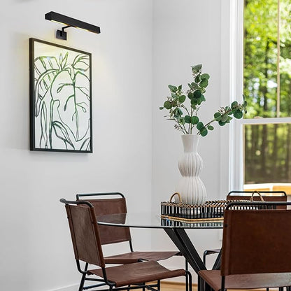 Hardwired Picture Lights for Wall 24in, Matte Black Bathroom Vanity Sconce over Mirror, Vintage Industrial Gooseneck Barn Light, Classic Art Lighting for Painting, Poster, Frame (Bulb Included)