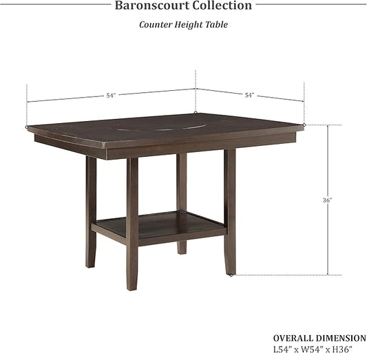 Lexicon Baronscourt 5-Piece Counter Height Dining Set (Cross Back), Dark Brown