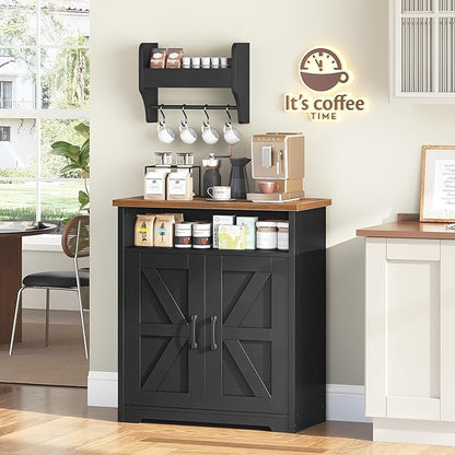 YATINEY Coffee Bar Cabinet, Kitchen Island with Storage, Bakers Rack with Storage, 5-Tier Coffee Bar Station with Drawer, KF22BR-KF60BRY1