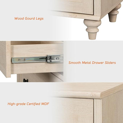 WAMPAT Buffet Cabinet with 4 Doors and 2 Drawers, Large Coffee Bar Table Wood Kitchen Storage Cabinets with Storage Cabinets, Modern Farmhouse Sideboard Credenza for Dining Room, Beige, 68 inch