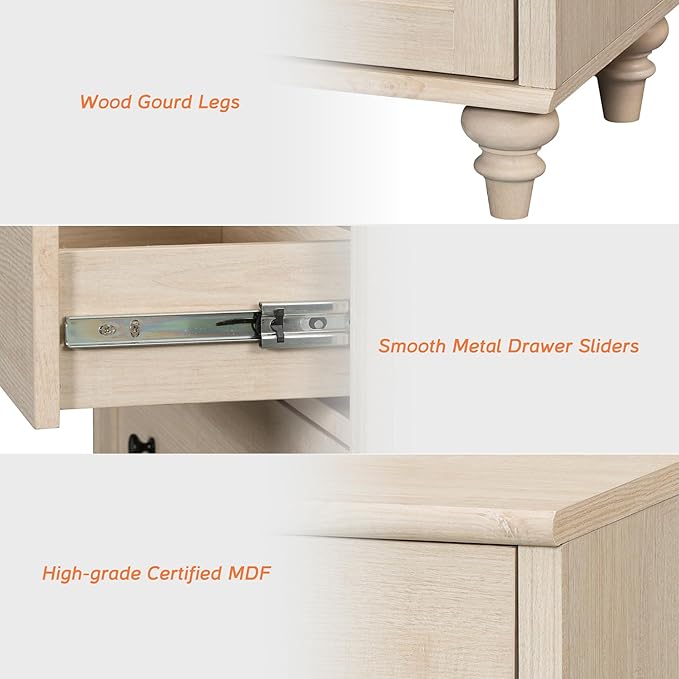 WAMAPT Buffet Cabinet with 6 Doors and 4 Drawers, Large Coffee Bar Table Wood Kitchen Storage Cabinets with Storage Cabinets, Modern Farmhouse Sideboard Credenza for Dining Room, Light Oak, 101 inch