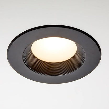 Maxxima 5 in. & 6 in. 5 CCT Retrofit Recessed LED Downlight - 1100 Lumens, E-26 Quick Connect, 5 CCT 2700K/3000K/3500K/4000K/5000K, Dimmable, Ceiling Light Fixture for Kitchen or Hallway, Black Trim