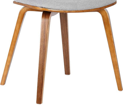 Armen Living Jaguar Mid-Century Dining Chair in Walnut Wood and Gray Fabric - Set of 6