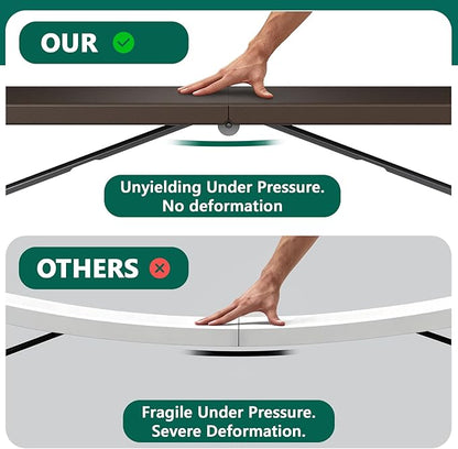 Folding Table 5FT Heavy Duty Plastic Table with Handle, Foldable and Portable, Fold-in-Half Utility Tables for Outdoor, Dining, Wedding, Events, Indoor, Picnic, Camping, Party, (Brown)