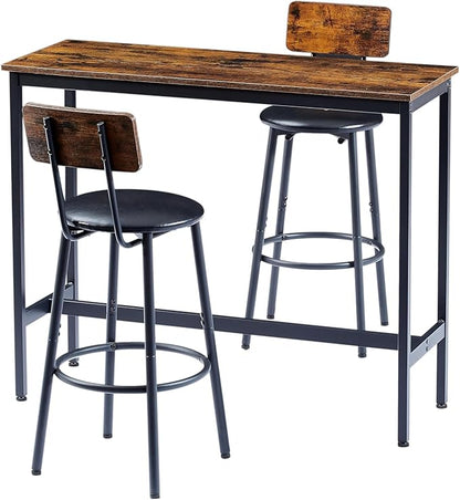 Pub Set Kitchen Dining Sets Home Bar Furniture Breakfast Nook Gatherings Counter Height Table and Chairs Compact Apartment Entertaining, Space Saving Bistro Set, Kitchen Island Seating with Stools
