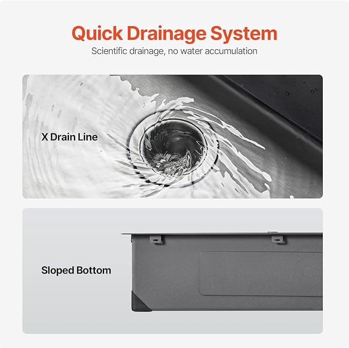 VEVOR 25" Recessed Kitchen Sink 9" Deep Top Mount Single Bowl Kitchen Sink 304 Stainless Steel Sink with Filter Basket Perfect for Home, RV, Laundry Room, Bar