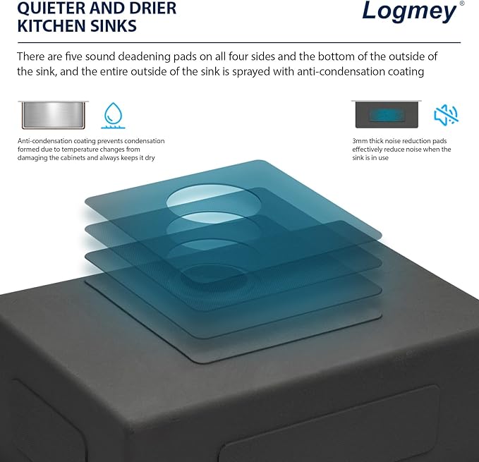 Logmey 30 Inch Drop In Kitchen Sink 30x22 In Handmade Stainless Steel Topmount Sink 16 Gauge Overmount Kitchen Sink Single Bowl Sink 30x22x9 Inches Handmade Sink