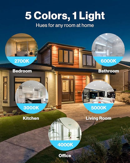 Sunco 6 Pack 3 Inch Recessed LED Lights, Ultra Thin Ceiling Lighting, 500 LM, 8W (50W Equivalent), Selectable 2700K/3000K/4000K/5000K/6000K, Dimmable, Wafer Thin, Canless with Junction Box