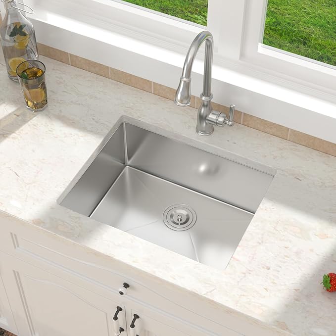21 Inch Kitchen Sinks Undermount - 21 x 18 Inch Undermount Stainless Steel Bar Sink 16 Gauge Small Single Bowl Stainless Steel Outdoor Wet Bar & Prep Sink Basin 21 x 18 x 9 Inch