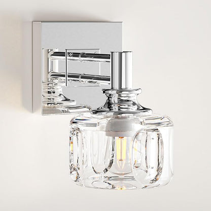 Polished Nickel Wall Sconce Chrome Bathroom Vanity Light 1 Light Wall Lights for Bathroom(3.7 pounds)