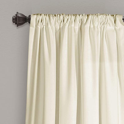 Lush Decor Allison Ruffle Light Filtering Window Curtain Panels Pair 40" W x 84" L Ivory - Coquette Curtains for Bedroom - Drapes - Ruffle Curtains Kids
