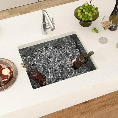 21 Undermount Kitchen Sink 21"x18"x8" Single Bowl 16 Gauge Stainless Steel Under Counter Single Bowl Kitchen Sinks Basin with Drain Strainer