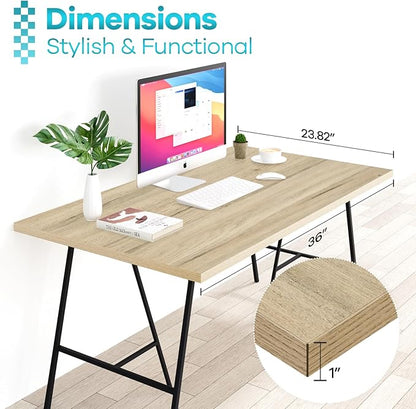 Kaboon 36x24 inches Tabletop, Solid One-Piece Desktop for Sit Stand Desk, Double Desks, L Desk DIY,Wood Countertop Home or Commercial Use,1 inch Thick, Oak