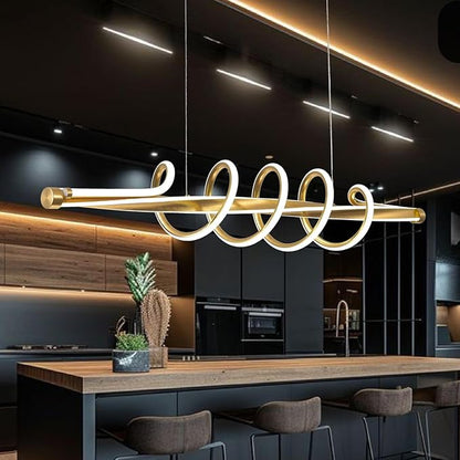 Modern Gold Chandelier Led Chandelier Modern Chandelier for Dining Room Light Fixture,L39.3 Modern Led Pendant Light for Kitchen Island Lighting Dimmable with Remote