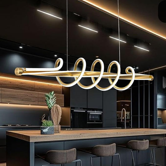 Modern Gold Chandelier Led Chandelier Modern Chandelier for Dining Room Light Fixture,L39.3 Modern Led Pendant Light for Kitchen Island Lighting Dimmable with Remote