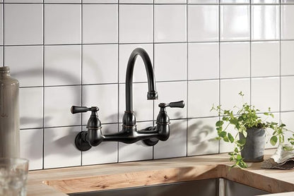 Peerless P2765LF-OB Elmhurst Two-Handle Kitchen Faucet Wall-Mount, Oil-Rubbed Bronze