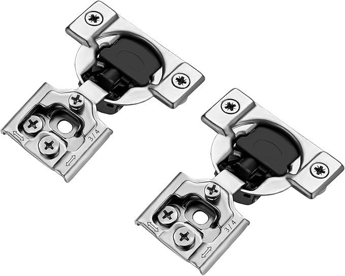 Ravinte 60 Pack 30 Pairs 3/4 inch Overlay Soft Close Hinges for Kitchen Cabinet Hinges Satin Nickel Hidden Hinge Stainless Steel Concealed Hinge self Closing