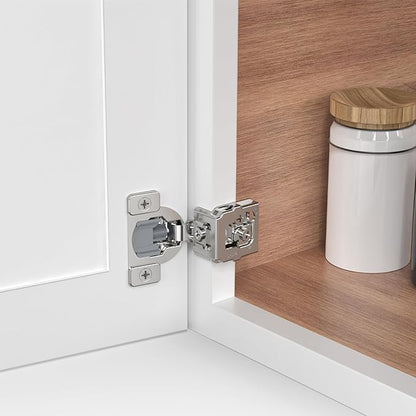 Chibery 30 Pack 1-1/4" Overlay 3D Soft Close Concealed Hinge for Face Frame Door, Self Closing Hinges, 105° Smooth Slow Close Quite, Hidden Stainless Steel Hinge for Kitchen Cabinet Door, Satin Nickel