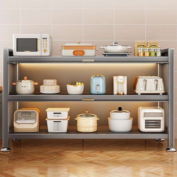 Metal Table Prep Table, Kitchen Island with Storage, with Flip Door, Kitchen Work Table, for Restaurant, Business, Warehouse, Home, Kitchen, Garage (Size : 85x36x60cm/33x14x24in)